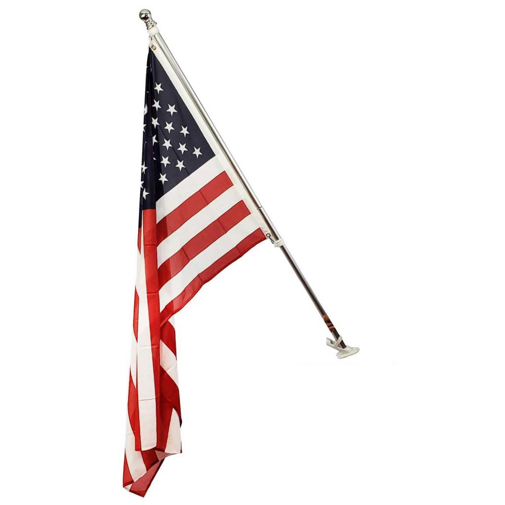 3x5 Premium Flag Pole with flag installed American Flag 3×5 Double Sided Flag with pole